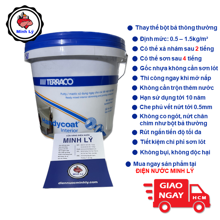Keo Bả Tường Trộn Sẵn Terraco HandyCoat Exterior Dùng Cho Ngoại Thất