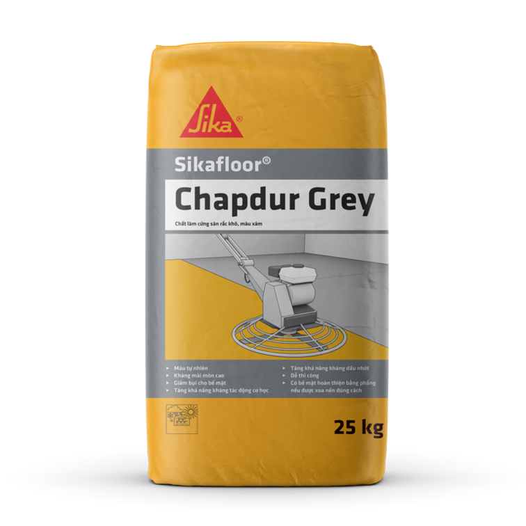 Bao 25kg Bột Rắc Khô Tăng Cứng Bề Mặt Bê Tông Sikafloor Chapdur Grey