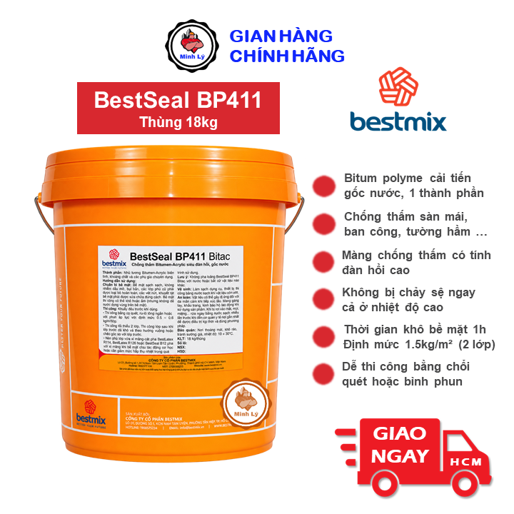 Thùng 18kg BESTSEAL BP411 Chống Thấm Gốc Bitum