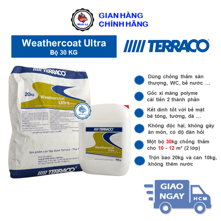 Bộ 30kg Weathercoat Ultra Chống Thấm Bể Bơi Sân Thượng Gốc Xi Măng Terraco