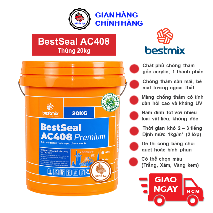 Thùng 20Kg Sơn Chống Thấm Tường BestSeal AC408 Nano Acrylic