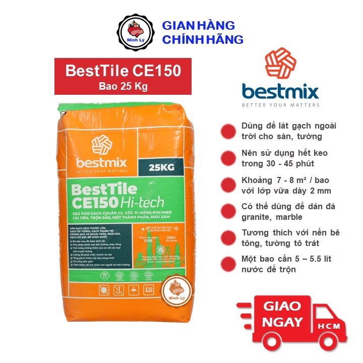 Bao 25Kg BESTTILE CE150 Keo Dán Gạch Ngoại Thất